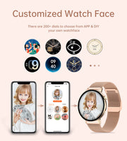 1 x RAW Customer Returns Iaret Smartwatch Women with Telephone Function, 1.32 Inch HD Touchscreen Fitness Watch with Menstrual Cycle, Heart Rate Monitor, SpO2, 20 Sports Modes, Waterproof Sports Watch Wristwatch Android iOS, Rose Gold - RRP €59.99