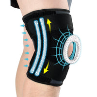 1 x RAW Customer Returns ABYON Hinged Knee Brace, Open Patella Knee Support Adjustable with Side Stabilizers for Women and Men Knee Pain, Swollen, Meniscus Tear, Arthritis - RRP €17.93