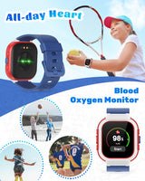 1 x RAW Customer Returns Cloudpoem Smartwatch Children No Phone Pedometer Watch for Boys 4-12 Years Sports Watch Boy Fitness Tracker with Games 9 Sports Modes Cardio SpO2 Stopwatch Timer Alarm Clock Blue - RRP €39.99