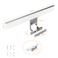 1 x RAW Customer Returns Aourow LED Mirror Light 5W 500 Lumens, Bathroom Mirror Lamp Cold White 6000K, IP44 Stainless Bathroom Mirror Lights, Without Flickering Cabinet Light for the Bathroom, Product Length 30cm - RRP €22.61