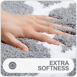 1 x RAW Customer Returns Homaxy non-slip bath mat bathroom carpet washable deep pile bath carpet fluffy microfiber bath rug - 50 x 76 cm, grey - RRP €21.17