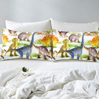 1 x RAW Customer Returns Loussiesd Children s Bedding Set Cartoon Dino 135x200 cm Dinosaur Boys Duvet Cover for Girls Kids Microfiber Heavenly Quality Beds with 1 Pillowcase 80x80cm Single Bed 2 Pieces - RRP €27.99