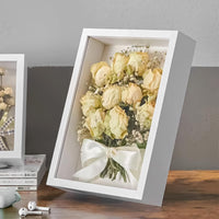 1 x RAW Customer Returns DYOUen 3D picture frame inner dimensions 20.2 x 25.3 x 4.5cm object frame square for photos, wedding bouquet, DIY memorabilia, decoration wall desk white  - RRP €11.09