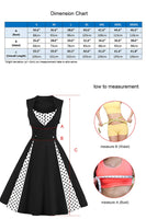 1 x RAW Customer Returns Axoe Women s 50s Cocktail Dress Rockabilly Elegant Pleated Skirt Festive Party Dress Vintage Dress Audrey Hepburn Evening Dresses with Polka Dots Knee Length, Black and White, XL 44 EU  - RRP €37.99