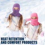 1 x RAW Customer Returns Sintege 4 Balaclavas for Children Windproof Full Face Winter Ski Masks in Warm Fleece Black, Purple, Pink, Red  - RRP €24.74