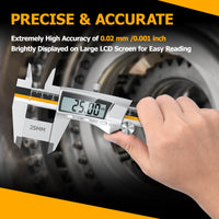 1 x RAW Customer Returns Digital caliper 150 mm, Preciva professional measuring gauge stainless steel, measuring gauge, measuring tools, IP54 splash-proof dust-proof protective design - larger display for household and industrial measurement - RRP €25.99