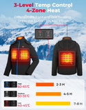 1 x RAW Customer Returns KEMIMOTO heated jacket for men, heating jacket with 4 heating zones, heating vest with 9600 mAh power bank, 3 adjustable heating levels, electric heated vest with USB, for skiing, motorcycling, outdoor - RRP €102.59