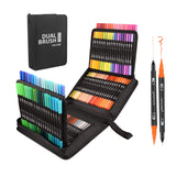 1 x RAW Customer Returns Gelanty Dual Brush Pens Set, Felt Tip Pens 120 Colors Brush Pens Set Thick and Thin Double Fiber Pens Fineliner Brush Pens for Bullet Journal Calligraphy Handlettering Manga Sketching Coloring Books - RRP €32.26