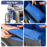 1 x RAW Customer Returns JiangDing Wheelchair Cushion, Pressure Preventing Accessories with Armrest. Supports Coccyx Back, Non-Slip. Fits 18 Wheelchair Seat Cushion, Ouding Blue - RRP €46.67