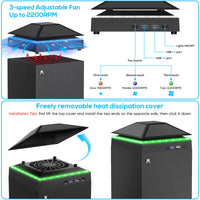 1 x RAW Customer Returns FASTSNAIL LED Fan with Dust Cover Compatible with Xbox Series X, Cooler and Dust Filter Compatible with Xbox Series X, Accessories Compatible with Xbox Series X - RRP €30.24