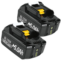 1 x RAW Customer Returns 2X 18V 5000mAh Li-Ion replacement battery for Makita BL1850B BL1850 BL1860 BL1830 BL1840 BL1835 BL1845 BL1820 LXT-400 tool batteries with LED indicator - RRP €54.44