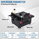 1 x RAW Customer Returns Mini Table Saw, 100W Portable Precision Table Saws 7-Speed Power Supply Adjustable, 0.1-16mm Adjustable Saw Blade Height for Crafts, DIY, Handmade Wood A  - RRP €76.63