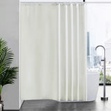 1 x RAW Customer Returns Furlinic shower curtain, extra length, bathroom curtain, anti-mold textile for bathtub and shower, curtain made of fabric, antibacterial, washable with 12 shower rings, beige, extra large, 200 x 200 cm. - RRP €19.88