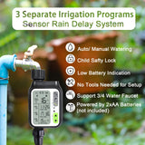 1 x RAW Customer Returns SOGUYI Watering Timer with Rain Delay Sensor, Watering Computer with 3 Watering Programs, Battery-Powered Watering Programmer with Large LCD Display, Garden Watering Timer - RRP €30.34