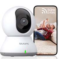 1 x RAW Customer Returns blurams indoor surveillance camera, 2K WiFi camera, 2.4GHz 5GHz, PTZ dog camera, 360 IP camera for home security, two-way audio, motion tracking, night vision, siren, cloud SD cards - RRP €49.99