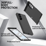 1 x RAW Customer Returns FTRONGRT Case for Samsung Galaxy Z Fold 6, Hard All-Inclusive Shell Tempered Glass Film Combination, Anti-Drop Phone Case for Samsung Galaxy Z Fold 6. Black  - RRP €19.6