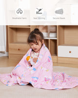 1 x RAW Customer Returns Sivio Weighted Blanket for Kids, 2.3 kg, 90 x 120 cm, Heavy Blanket for Natural Rest and Sleep for Toddlers, Soft Cuddly Blanket, Gift for Boys and Girls, Unicorn, Pink - RRP €40.33