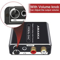 1 x RAW Customer Returns AMANKA Digital Analog Converter with adjustable volume, 192 kHz DAC Converter Digital SPDIF Coaxial Toslink to Analog Stereo L R RCA 3.5mm Jack Adapter, for Xbox HDTV Speakers etc.-Aluminum - RRP €18.06