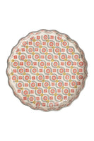 1 x RAW Customer Returns Tranquillo stoneware quiche dish with hand-stamped print red-grey, 22 x 22 x 4 cm - RRP €25.6