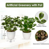 1 x RAW Customer Returns Briful 2 pieces artificial plant like real artificial ficus plants in pot, small decorative plant for windowsill, living room, bathroom decoration - RRP €31.71