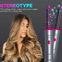 1 x RAW Customer Returns 5 in 1 Air styler hot air brush set hair styler set, negative ion hair styler with hair dryer, round brush hair dryer, hair dryer brush, straightening brush, air styler thermal brush hair dryer set - RRP €56.46