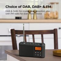 1 x RAW Customer Returns DAB DAB Plus FM Radio, Small Digital Radio Portable Battery Operated, Mini Radio Digital Battery Mains Operation Portable Radio, USB Charging Cable Black  - RRP €35.71