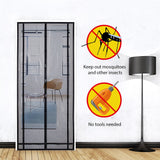 1 x RAW Customer Returns Sekey magnetic fly screen balcony door can be cut to size without drilling, door curtain fly protection, insect protection door curtain with widened adhesive tape 100x220cm, black - RRP €18.99