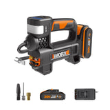 1 x RAW Customer Returns WORX 20V Cordless Compressor WX092, PowerShare, Cordless Compressor Air Pump with Powerful LED Light SOS Emergency Light, Max. 10bar High Pressure, Tire Pressure Monitoring, 1x Battery, 1x Charger - RRP €110.92