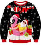 1 x RAW Customer Returns IDGREATIM Men s Christmas Sweater Funny 3D Santa Claus Printed Crewneck Long Sleeve Ugly Women s Pullover Sweatshirt for Christmas Black L - RRP €37.37