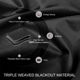 1 x RAW Customer Returns Ystyle Velvet Curtains for Interiors 2 Pieces, 100 Blackout Curtains, 140 145cm, Cold and Hot Thermal Insulating Curtain, Living Room Bedroom Curtains, Sound Absorbing Curtains with Rings, Black - RRP €29.99