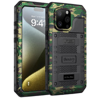 1 x RAW Customer Returns Beeasy for iPhone 15 Pro Max Case Waterproof Outdoor Shockproof Metal Protective Case, Military 360 Degree Armor Case Dustproof with Screen Protector Hardcase Heavy Duty Cell Phone Case 6.7 , Camouflage - RRP €34.42