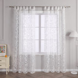 1 x RAW Customer Returns Delien Voile burnout curtain with tendrils pattern, transparent curtain with loops, living room curtains, W x H 140 x 225 cm, white, 1 piece. - RRP €24.19