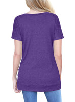 1 x RAW Customer Returns MOLERANI Women s Casual Short Sleeve T-Shirt Blouse Tops with Round Neck and Loose Tunic T-Shirt Purple, 2XL  - RRP €22.89