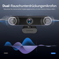 1 x RAW Customer Returns DEPSTECH 4K Zoomable Streaming Webcam with Microphone for PC, Remote Control, 1 3 Sony Sensor, Dual Noise-Canceling Mic, 3X Zoom, Autofocus 8MP HD, for Laptop Mac, Video Call, Zoom, Skype - RRP €66.35