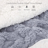 1 x RAW Customer Returns Aneco Double Sided Sherpa Blanket Winter Thick Double Layer Throw Blanket Warm Cozy Knitted Blanket Soft Fleece Blanket for Sofa Couch Bed Light Gray  - RRP €29.23