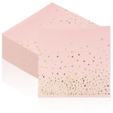 1 x RAW Customer Returns Pink Napkins, Gold Foil Party Paper Napkins 80 Pack Dinner Napkins 33x33cm Cocktail Napkins for Valentine s Day, Bridal Shower, Wedding Party, Girls Party, Birthday - RRP €14.11