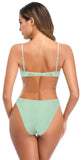 1 x Brand New SHEKINI Women s Bikini Set Swimsuit Backless Sexy Cutout Underwire Adjustable Bikini Top Two-Piece Swimwear Chic Triangle Bikini Bottoms Swimwear Light Green, S  - RRP €31.13