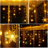 1 x RAW Customer Returns SMITHROAD LED Snowflake Light Curtain IP44 24V Low Voltage 8 Modes 94 Lights Christmas Lighting Indoor Outdoor Window Warm White 3.6m x 1m - RRP €22.8