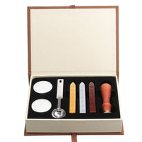 1 x RAW Customer Returns PUQU Sealing Wax Set, Vintage Initial Letters Alphabet Sealing Stamp Wax Kit Gift Box W  - RRP €8.98