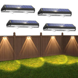 1 x RAW Customer Returns Auting solar lamps for outdoors, 4 pieces solar wall lights for outdoors, IP65 waterproof 3 lighting modes, solar wall light for outdoor garden, LED garden lamps, fence lighting, balcony decoration, wall, terrace - RRP €29.99