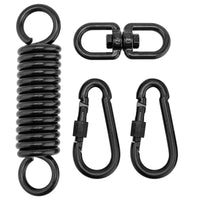 1 x RAW Customer Returns ZEONHEI Rocker Spring Set, Steel Rocker Spring with 2 Snap Hooks and 1 360 Rotatable Hook, Rocker Spring for Hammock Hanging Chair, Load Capacity up to 220kg, Black - RRP €28.8