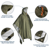 1 x RAW Customer Returns Anyoo Lightweight Waterproof Rain Jacket Reusable Ripstop Breathable Multi-Purpose Raincoat with Hood Foldable Protective Blanket Shelter Tarp Ideal for Outdoor Camping Hiking Fishing - RRP €20.16