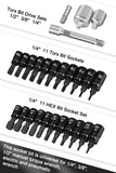 1 x RAW Customer Returns Lytool 1 4 25pc Torx and Hex Socket Bit Set Adapter 1 2 to 1 4 , 3 8 to 1 4 , 1 4 square to hexagon, for car, bicycle, household repair - RRP €25.18