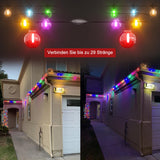 1 x RAW Customer Returns Kawaya Colorful Christmas String Lights 8M Outdoor Garden Lights Waterproof with LED Bulbs String Lights Outdoor Garden Terrace Party Wedding - RRP €31.98