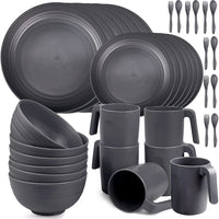 1 x RAW Customer Returns Greentainer plastic tableware sets 36pcs Lightweight and unbreakable camping tableware set with cutlery, plates, bowls, cups, dinner service for 6 people, ideal for children and adults - RRP €59.99