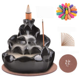 3 x RAW Customer Returns SOLEJAZZ Backflow Incense Burner Waterfall Incense Holder for Home Decor Aromatherapy Ornament with 120 Incense Cones and 30 Incense Sticks - RRP €43.53