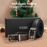 1 x RAW Customer Returns WERFORU Pack of 2 men s leather belts, automatic leather belts for suits and leisure, ratchet belts for men with automatic buckle - RRP €20.16