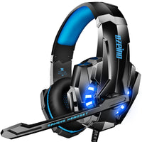 1 x RAW Customer Returns OZEINO Gaming Headset for PS4 PS5 3D Surround Sound Noise Cancelling Headphones With Microphone For PC Xbox One Switch with LED Light - RRP €19.99