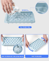 4 x Brand New Quikobo Ice Cube Tray with Lid Container, Ice Ball Maker for Freezer, Mini Circle Ice Cube Mold for 99pcs Sphere Ice Balls 2.54cm 1 inch , 3 Trays, 1 Ice Bucket Scoop. - RRP €56.44