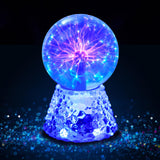 1 x RAW Customer Returns Tealight Plasma Ball, 12 cm Magic Plasma Ball, Electrostatic Ball Touch-Sensitive Lightning Ball, Blue Sphere Luminous Ball for Christmas, Gifts, New Toys - RRP €32.26